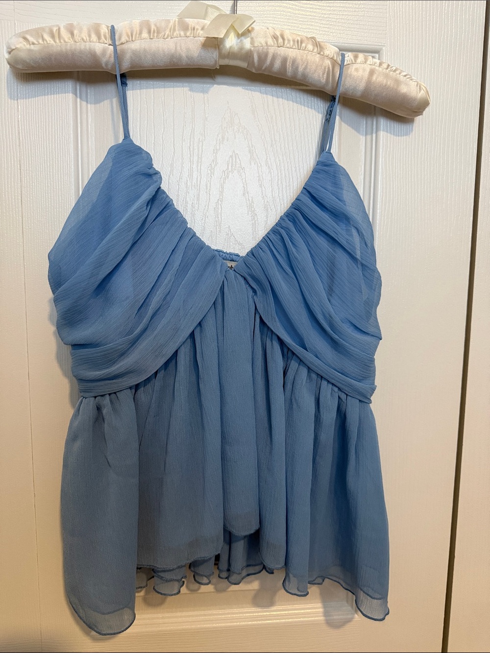 Abercrombie Light Blue Spaghetti Strap Chiffon Women's Top